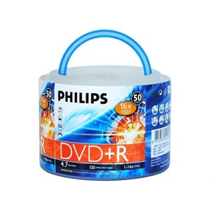飞利浦（PHILIPS）乖乖桶系列DVD+R刻录光盘（50片桶装）