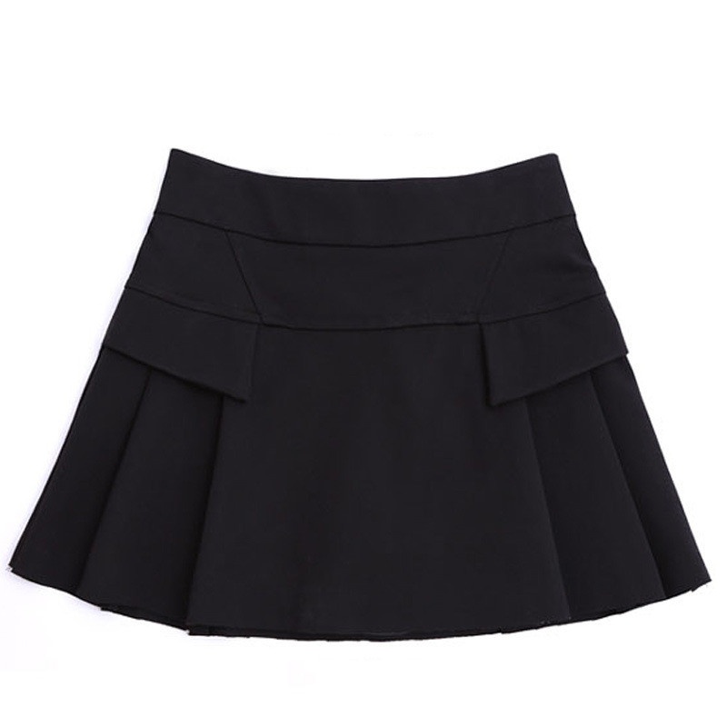 【棉点-2015春装新款韩版<em>黑色超短裤</em>裙针织褶