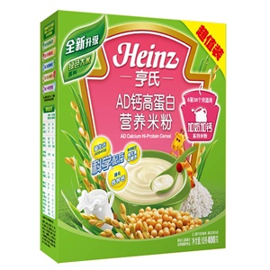 亨氏 AD钙高蛋白营养米粉超值装(8-24个月) 400G/盒
