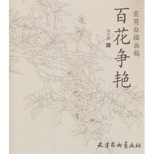 实用白描画稿 百花争艳