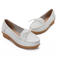 AICCO 女士新款女式秋鞋方口真皮鞋女鞋平底