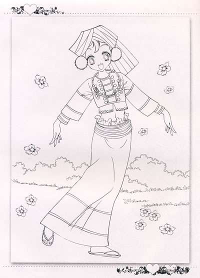 少数民族人物服饰画图片展示