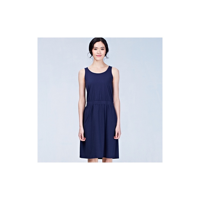 裙子女装简约素色束腰无袖连衣裙05465416价格_品牌_图片_评论-当当网